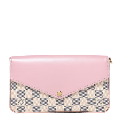 Louis Vuitton Damier Azur Calfskin Pochette Felicie Eau de Rose 1 of 6