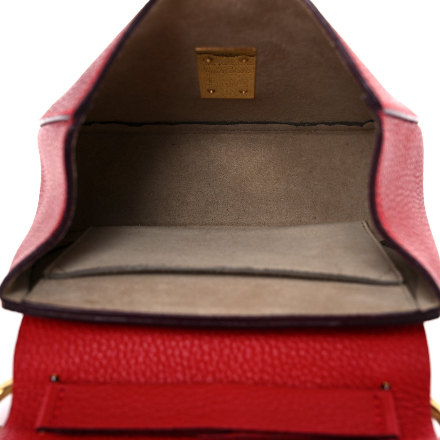 Chloe Grained Lambskin Mini Drew Shoulder Bag Plaid Red 5 of 10