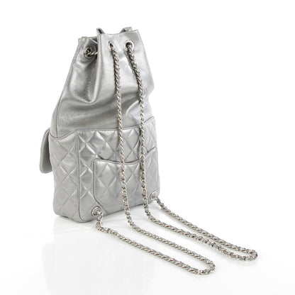 Chanel Metallic Lambskin Quilted Small In Seoul Backpack Silver 3 of 8