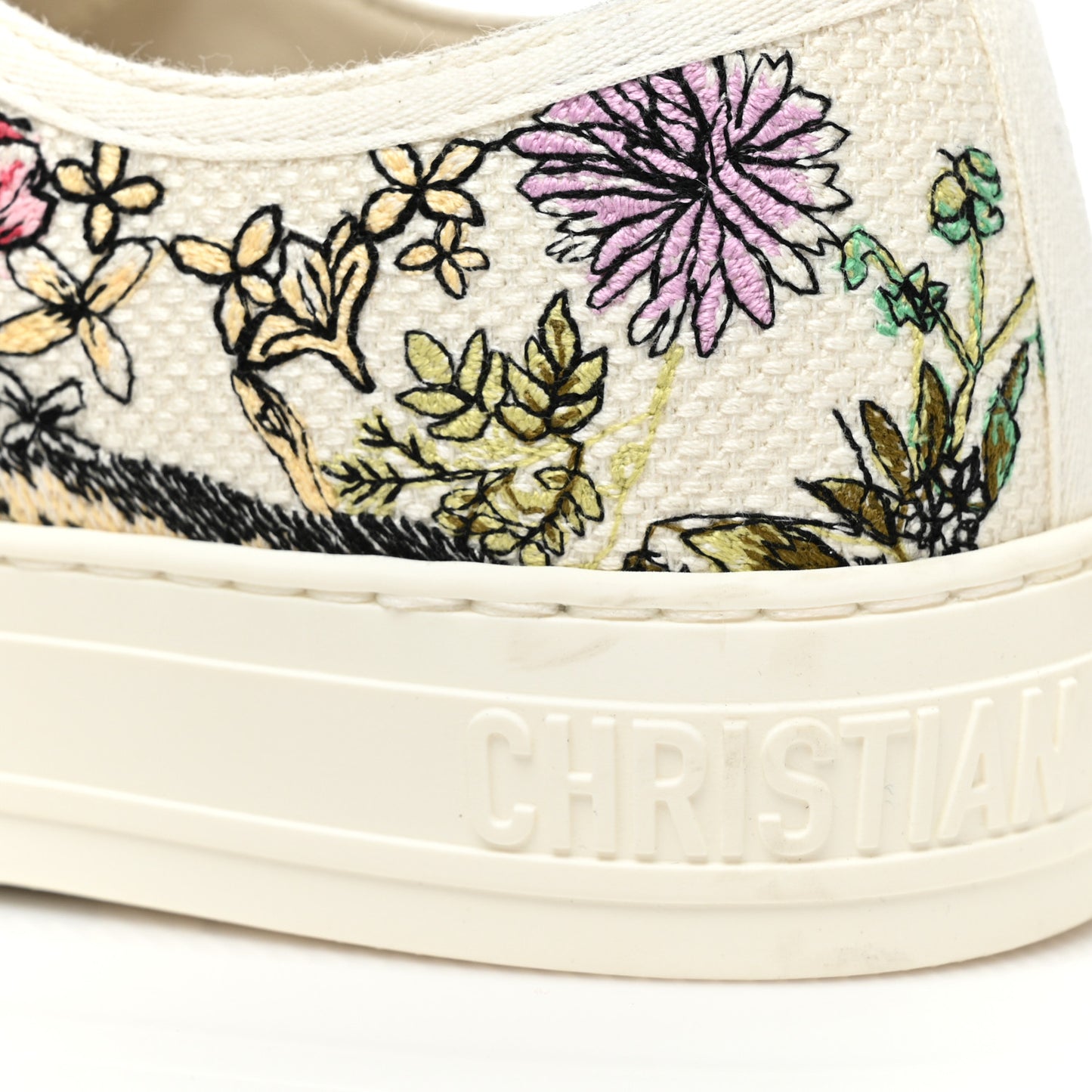 Canvas Constellation Embroidered Womens Walk'N'Dior Low Top Sneakers 38 White Multicolor