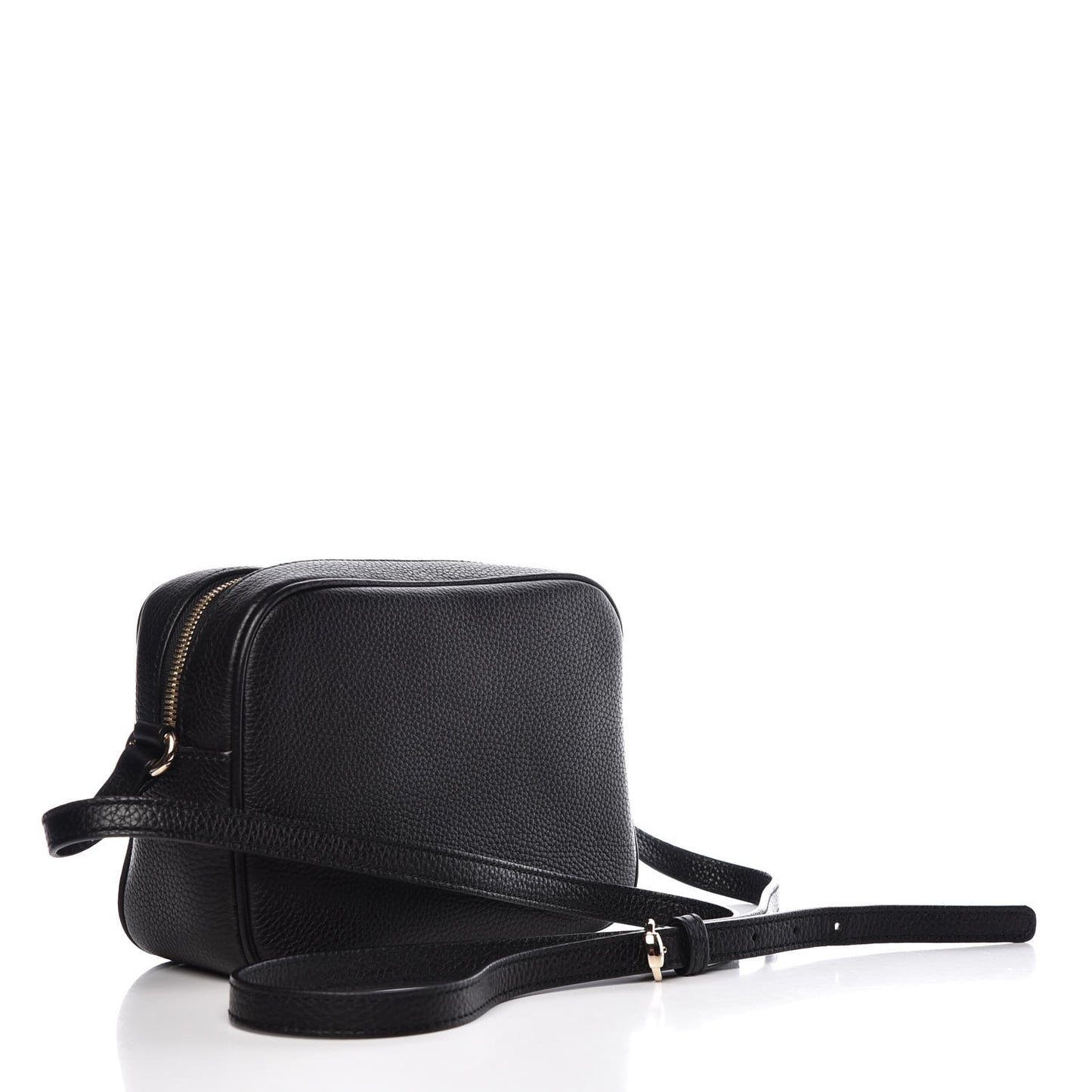 Pebbled Calfskin Small Soho Disco Bag Black