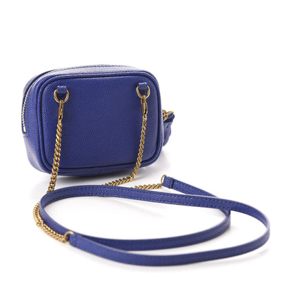 Saint Laurent Grain De Poudre Matelasse Monogram Baby Lou Camera Bag Sapphire Blue 3 of 11
