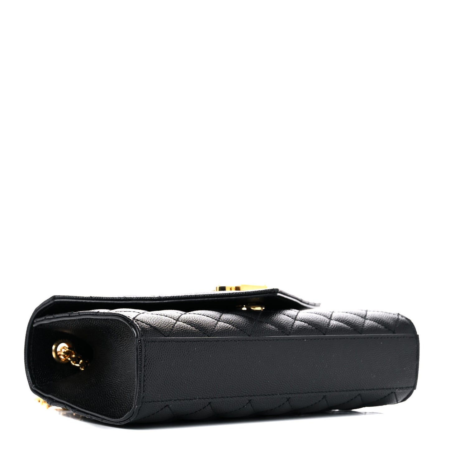 Grain De Poudre Textured Mixed Matelasse Triquilt Small Monogram Satchel Black