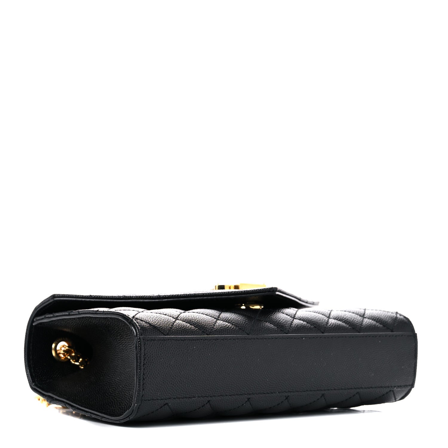 Saint Laurent Grain De Poudre Textured Mixed Matelasse Triquilt Small Monogram Satchel Black 4 of 14