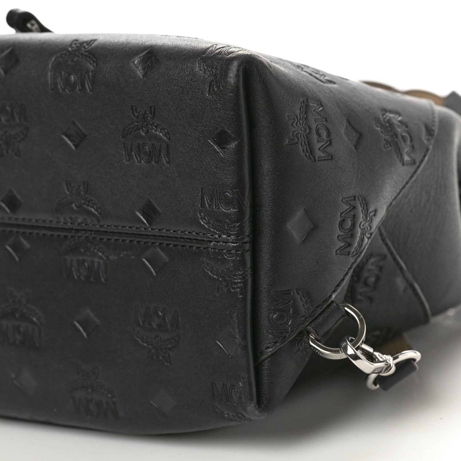 MCM Calfskin Ottomar Monogram Essential Backpack Black 9 of 10