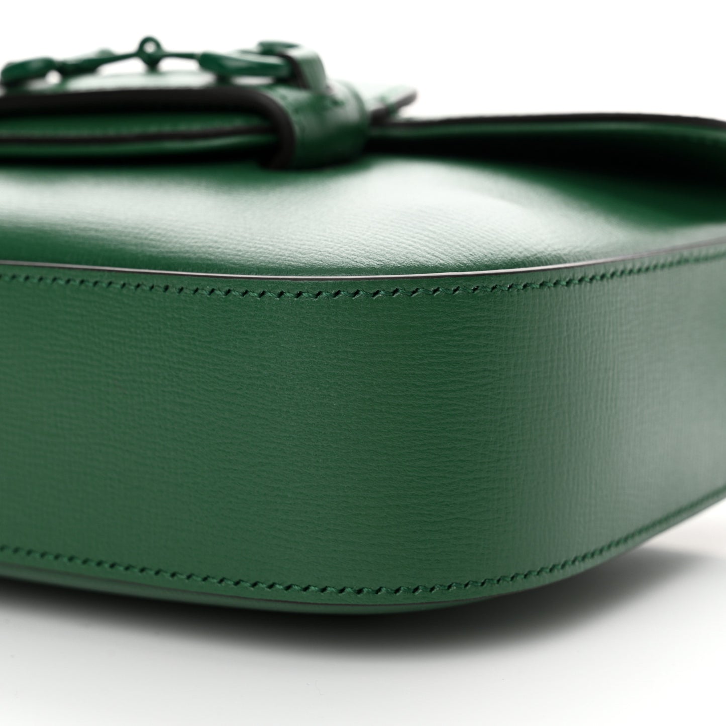 Azalea Calfskin Web Monochrome Horsebit 1955 Shoulder Bag Emerald