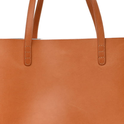 Mansur Gavriel Vegetable Tanned Calfskin Large Shopping Bag Camello Argento 8 of 13