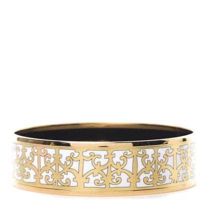 Hermes Enamel Printed Wide Balcons du Guadalquivir Bracelet 70 Gold 1 of 6