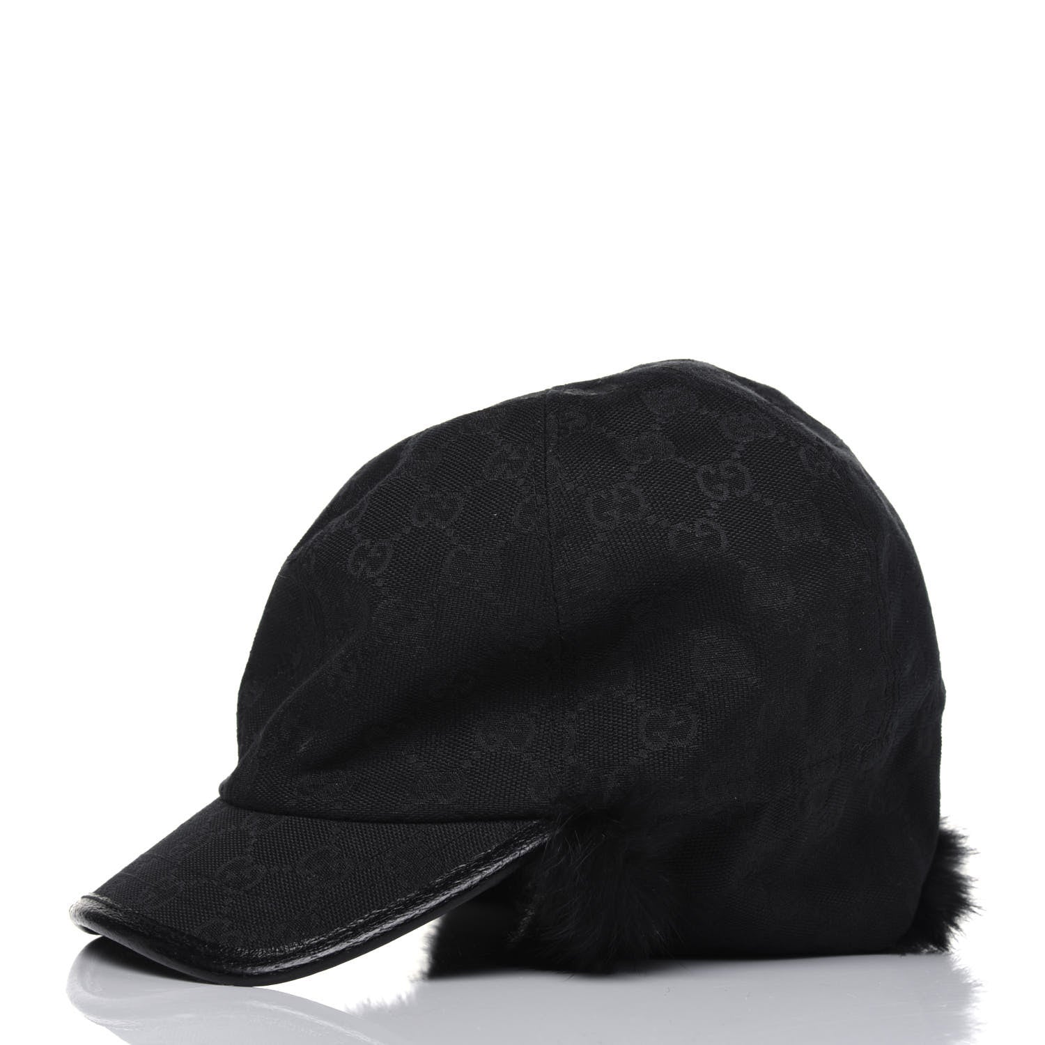 Gucci Monogram Fur Baseball Hat M Black 4 of 10