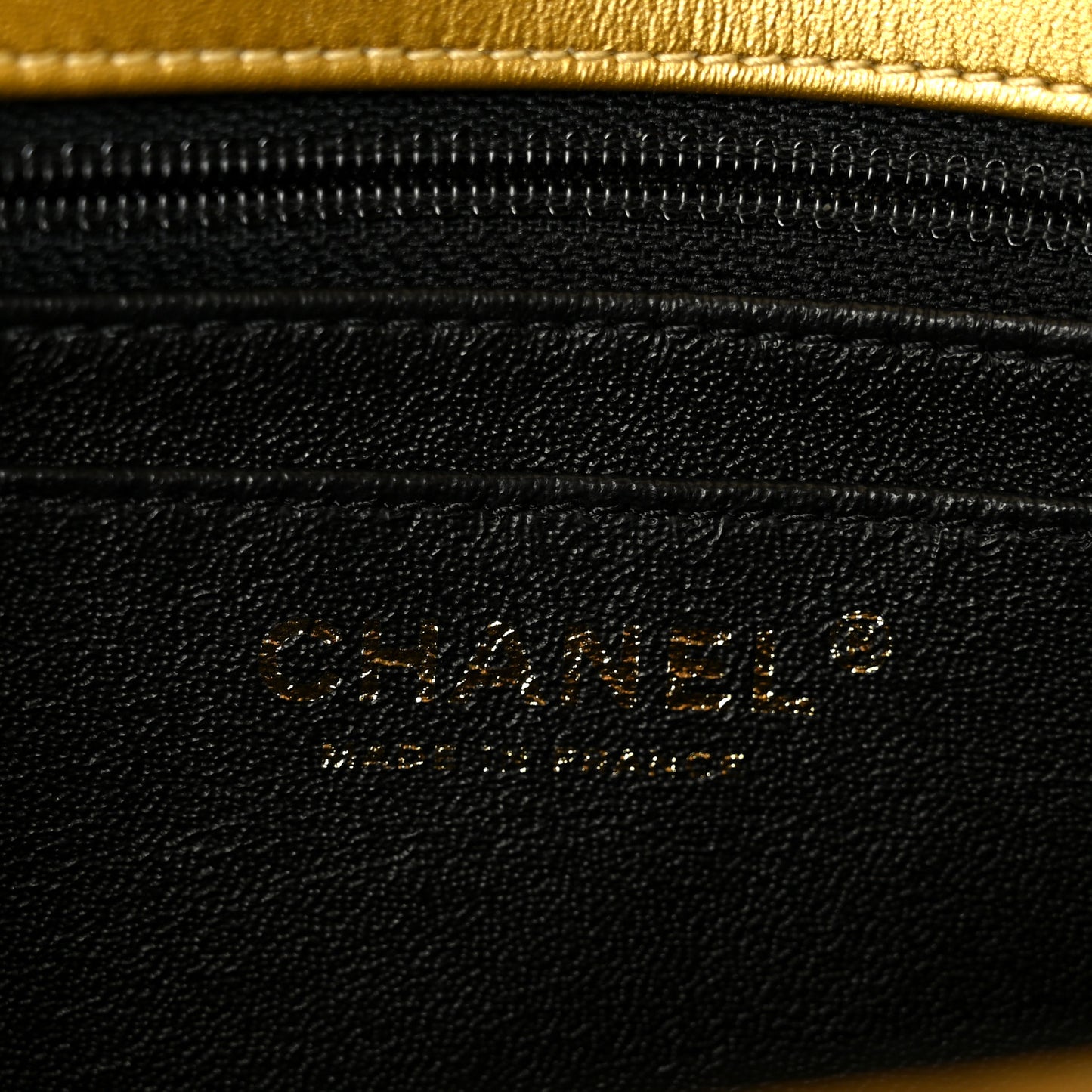 Metallic Calfskin Crocodile Embossed Cocodile Rectangular Mini Flap Gold