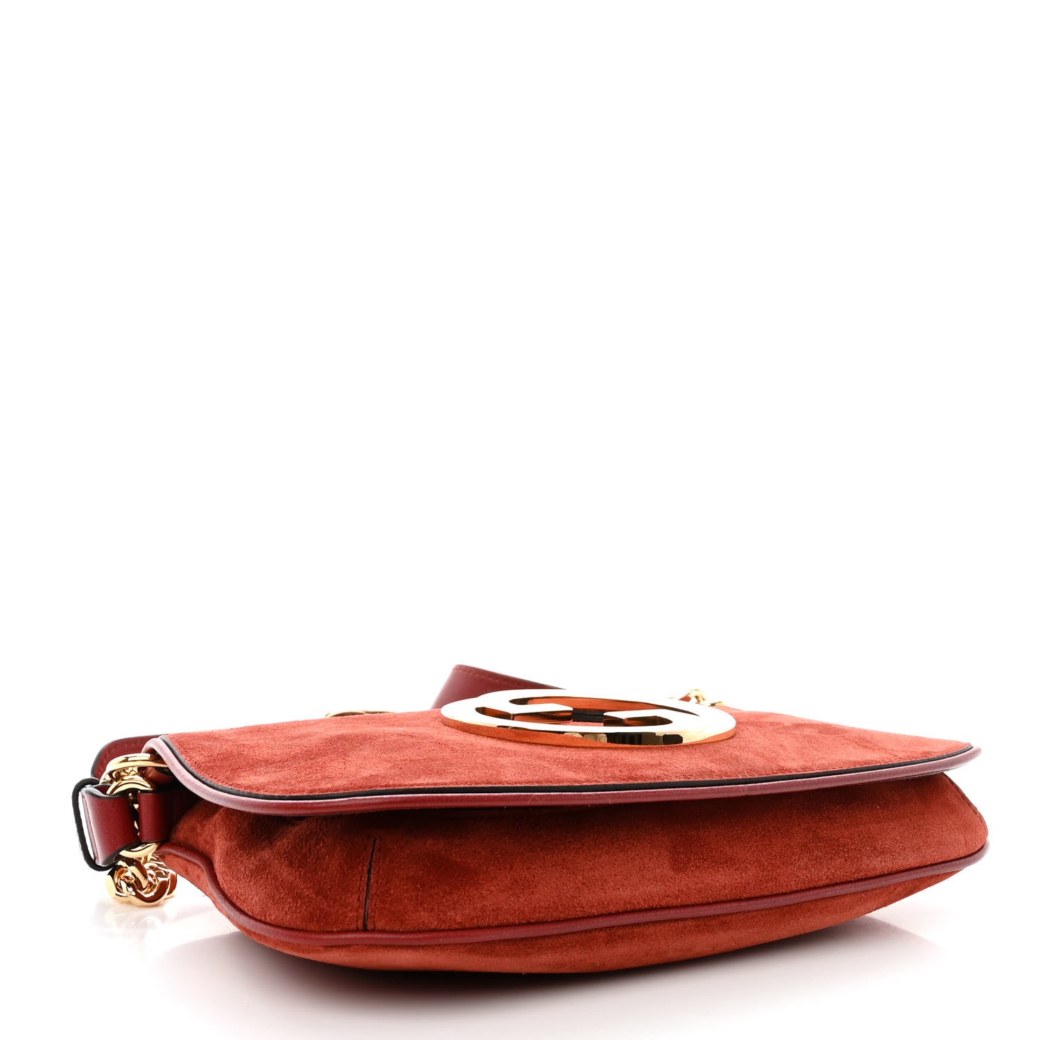 Gucci Suede Talco Roxy Calfskin Blondie Chain Shoulder Flap Bag Blondie Red 4 of 10