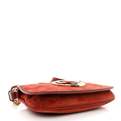 Gucci Suede Talco Roxy Calfskin Blondie Chain Shoulder Flap Bag Blondie Red 4 of 10