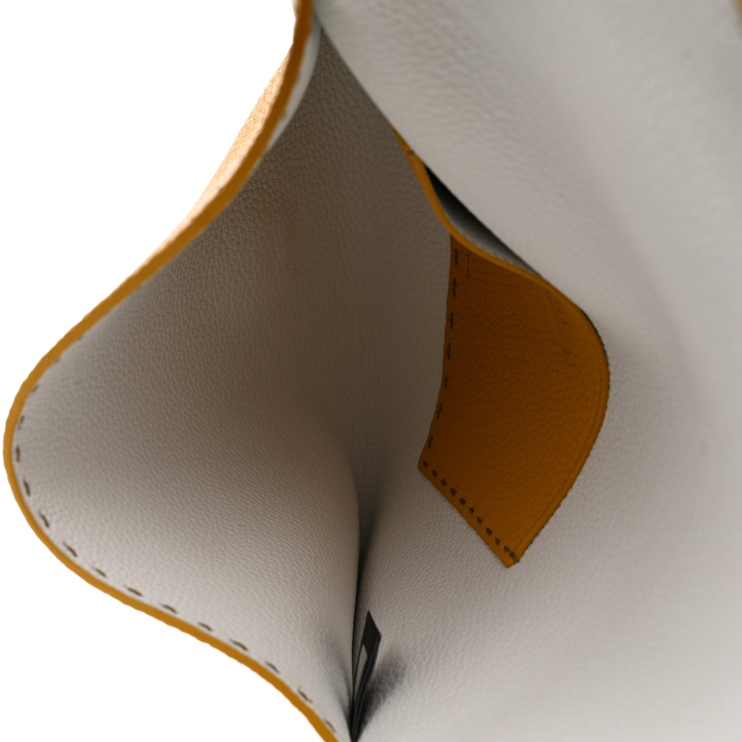 Cuoio Romano Selleria Bi-Color Clutch Sunflower White