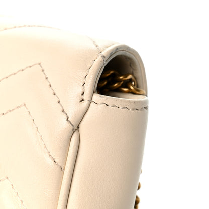Gucci Calfskin Matelasse Super Mini GG Marmont Shoulder Bag White 11 of 12