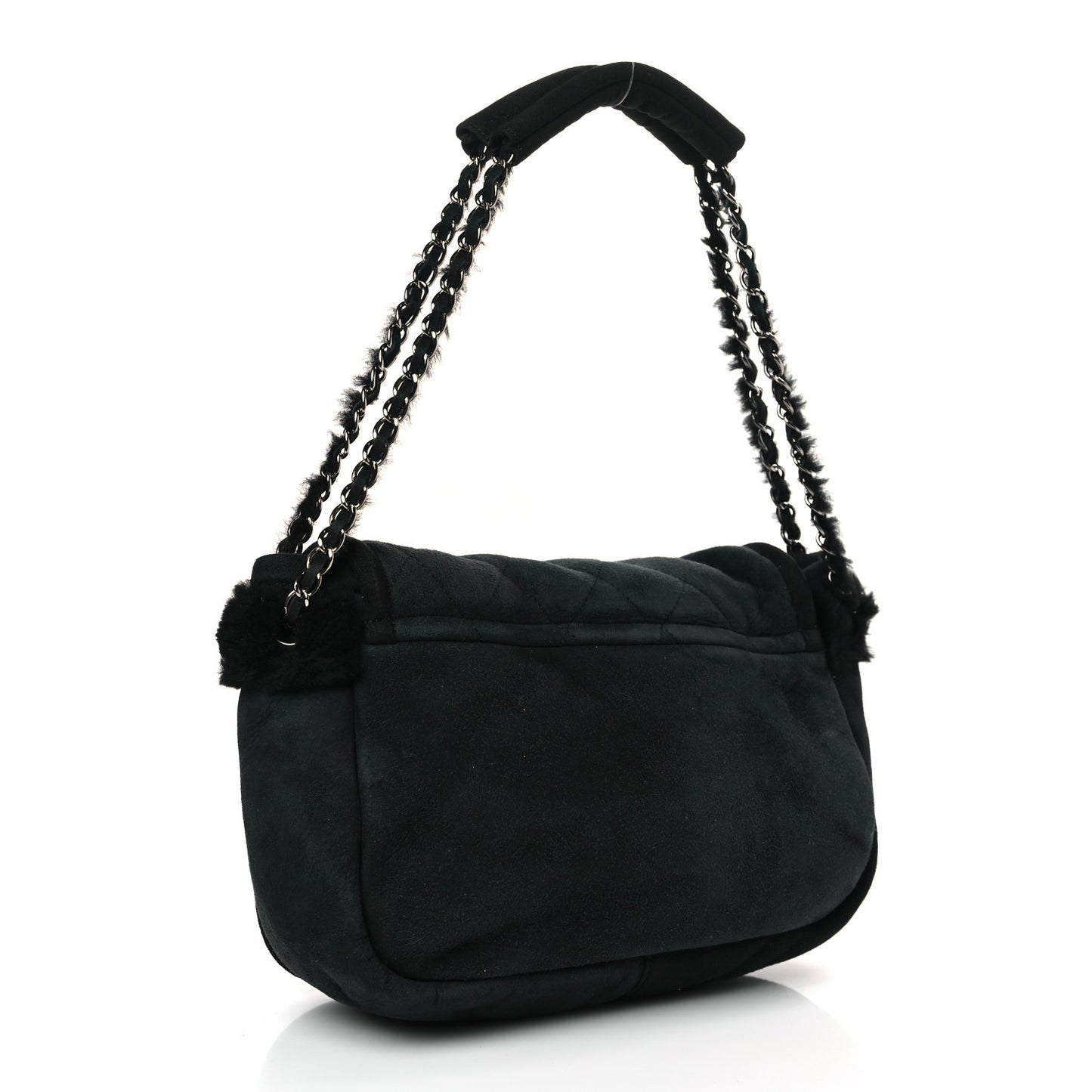 Shearling Quilted Mademoiselle Flap Black