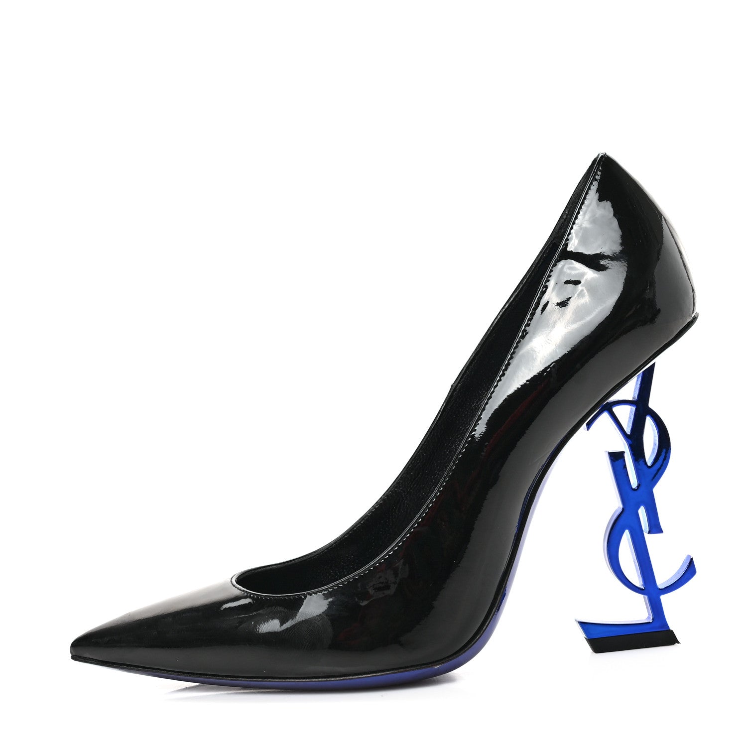Saint Laurent Patent Opyum 110 Pumps 37 Black Blue 1 of 8