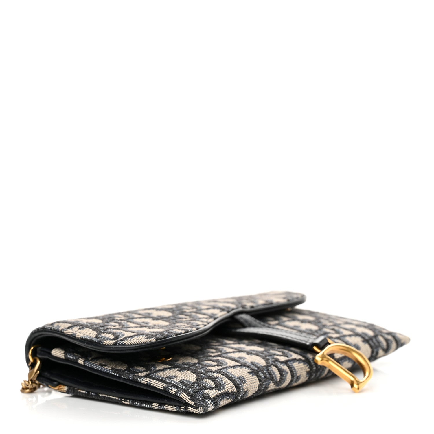 Christian Dior Oblique Saddle Chain Long Wallet Blue 5 of 13