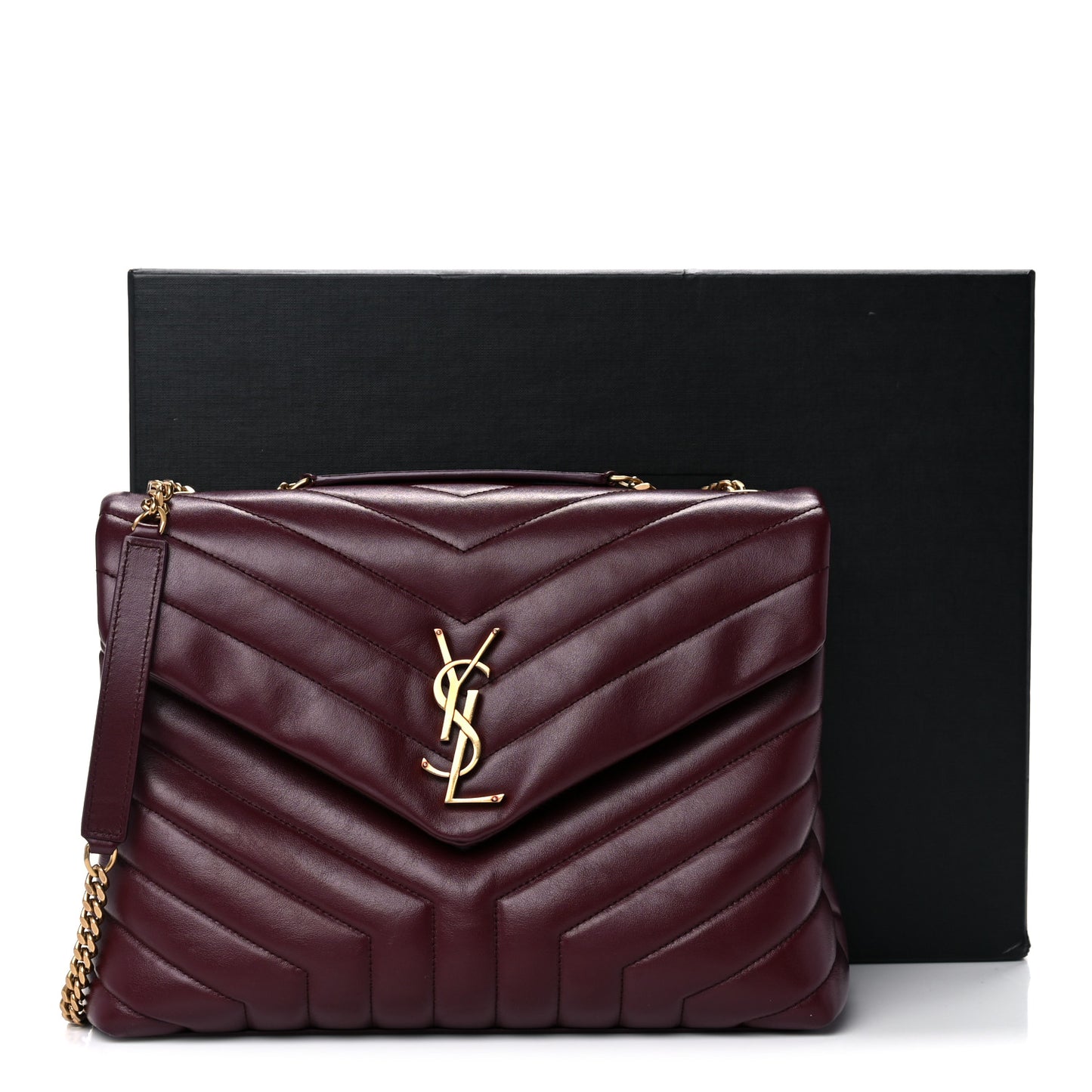 Calfskin Y Quilted Monogram Medium Loulou Chain Satchel Palissandre