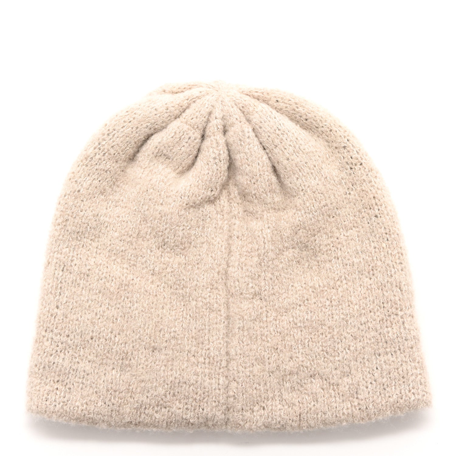 Chanel Wool Cashmere CC Beanie Hat Beige Black White 3 of 7