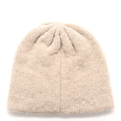 Chanel Wool Cashmere CC Beanie Hat Beige Black White 3 of 7