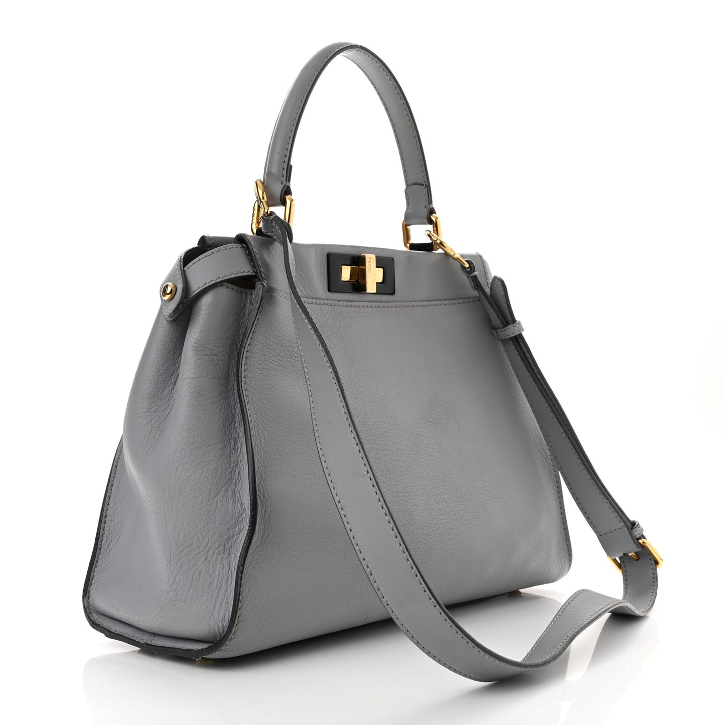 Vitello Seta Shiny Nappa Medium Peekaboo Iconic Satchel Ardesia Amido