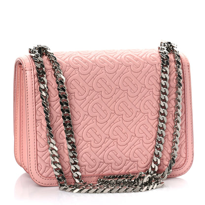 Burberry Calfskin Monogram Embossed Small TB Chain Bag Blush Pink 3 of 8