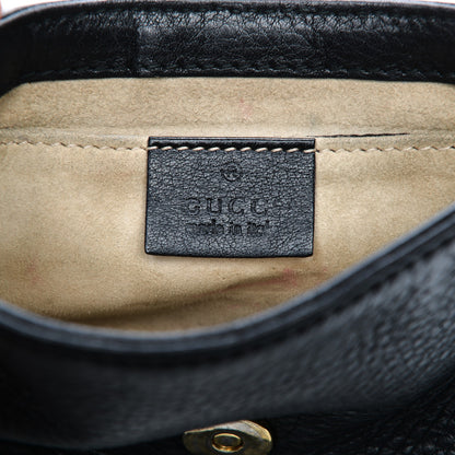 Gucci Pebbled Calfskin Small 1973 Chain Shoulder Bag Black 6 of 9
