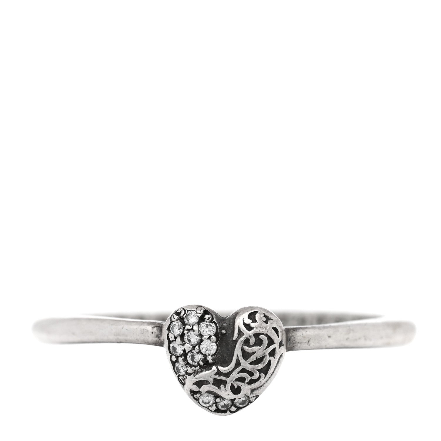 Chrome Hearts Sterling Silver Diamond Heart Bubblegum Ring 58 8.25 1 of 4