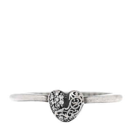 Chrome Hearts Sterling Silver Diamond Heart Bubblegum Ring 58 8.25 1 of 4