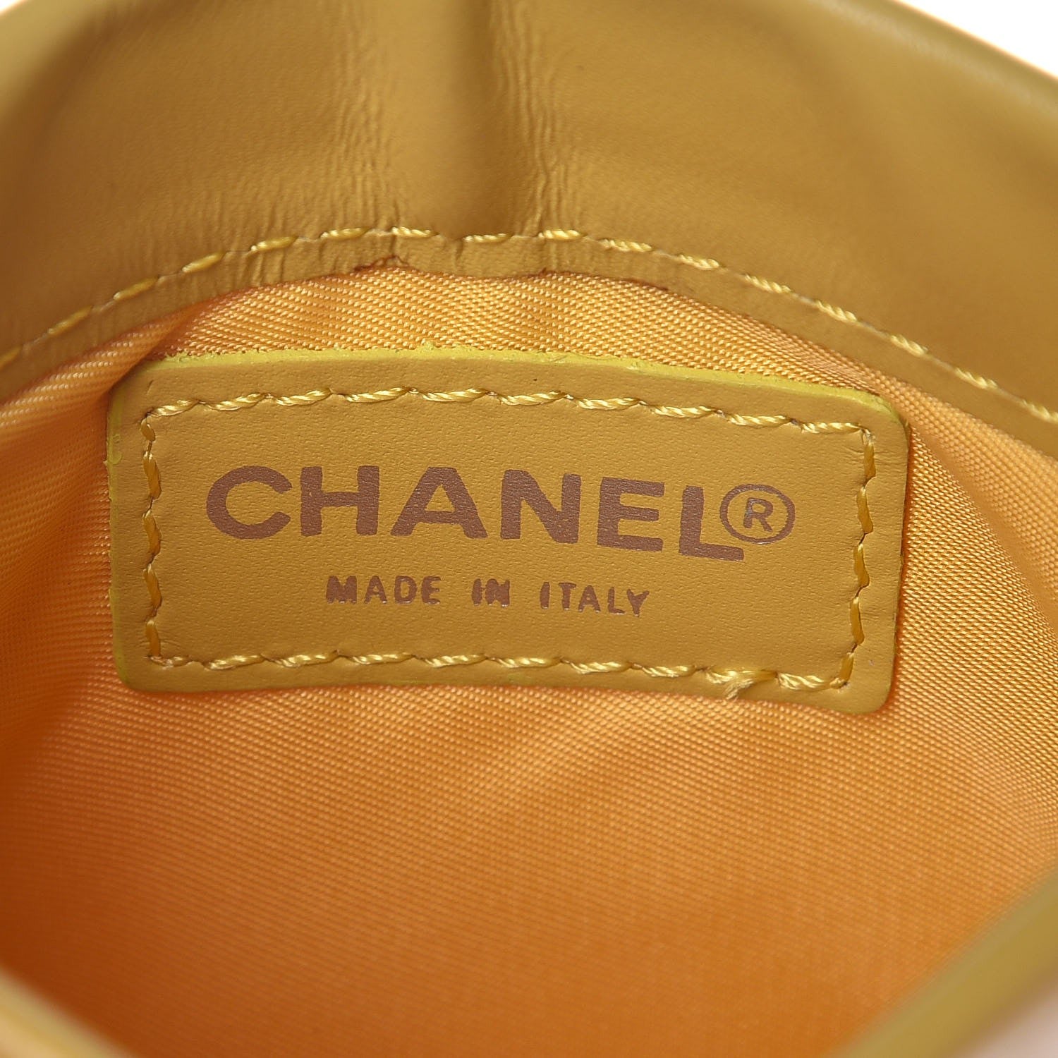 Chanel Nylon Travel Ligne Coin Pouch Yellow 6 of 7