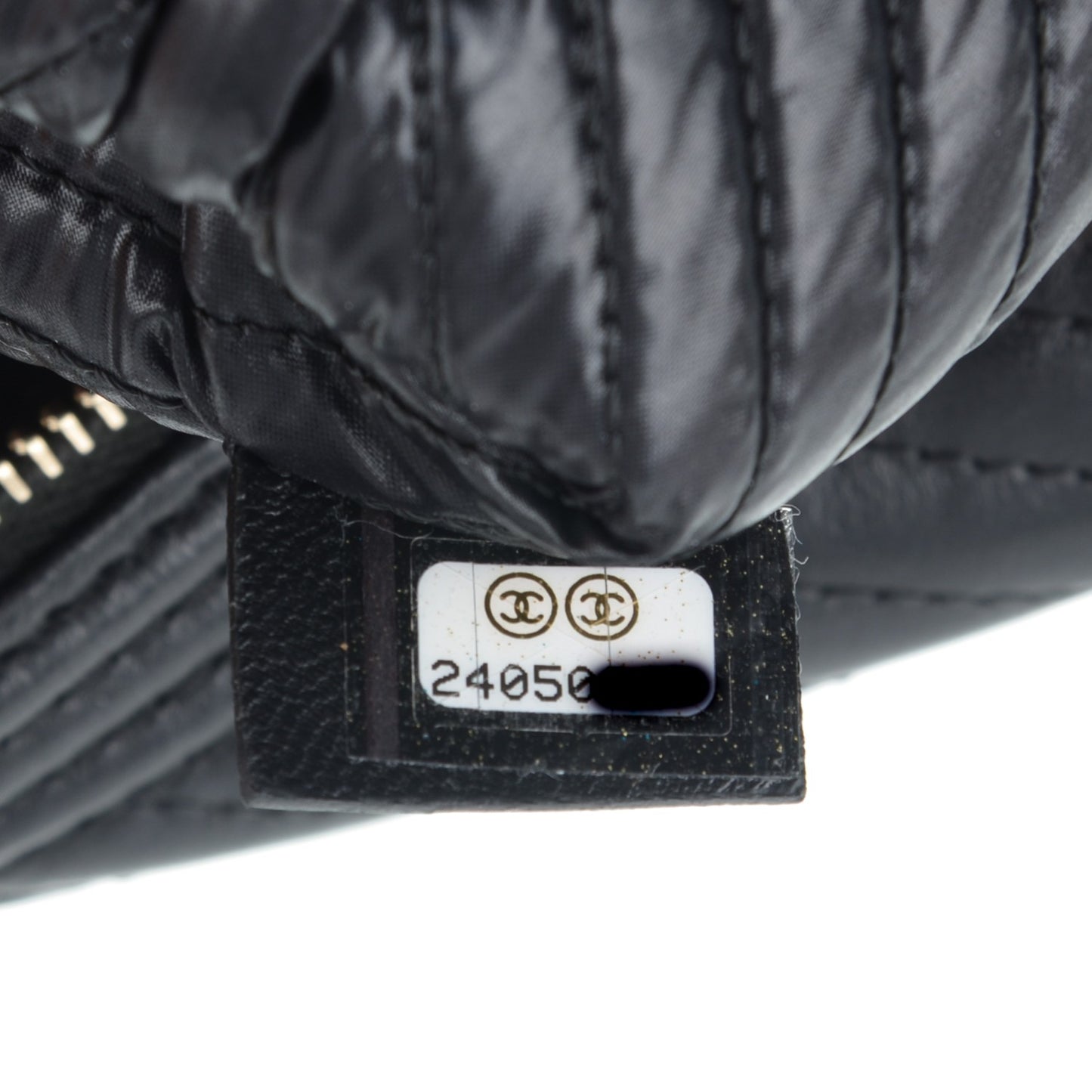 Calfskin Chevron Large Boy Cosmetic Case Black