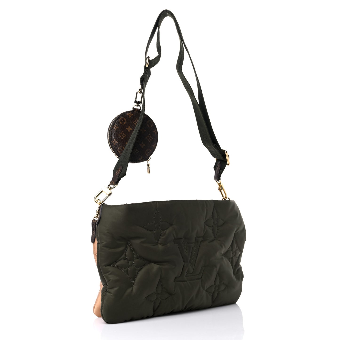 Econyl Monogram Pillow Maxi Multi Pochette Accessories Kaki Beige