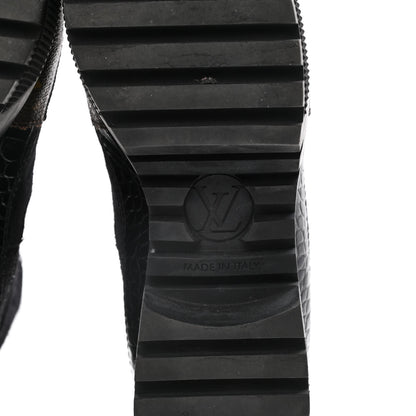 Louis Vuitton Suede Calfskin Monogram Laureate Platform Desert Boots 38 Black 8 of 13