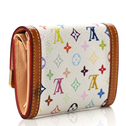 Louis Vuitton Monogram Multicolor Porte-Monnaie Plat Coin Purse White 3 of 16