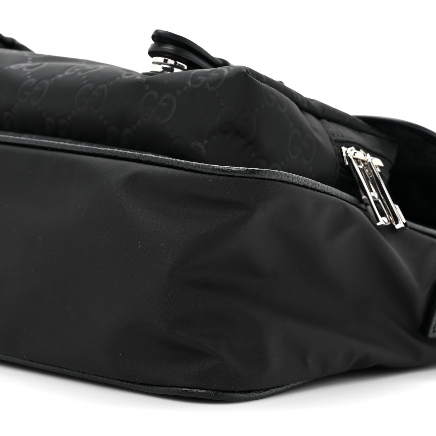 Nylon Monogram Messenger Bag Black