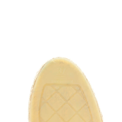 Chanel Lambskin CC Espadrilles 37 Beige Black 6 of 9
