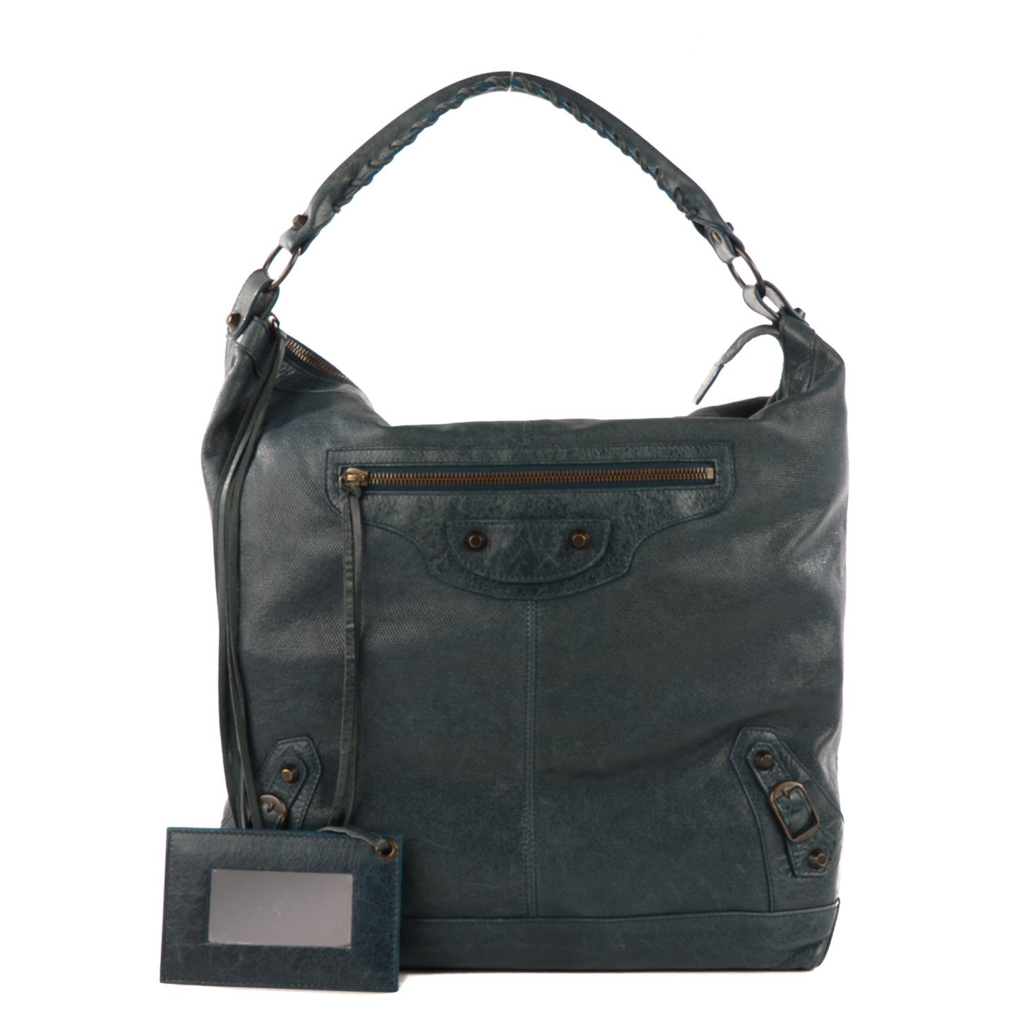 Balenciaga Agneau Canard Navy Perforated Classic Hardware Day Hobo 1 of 8