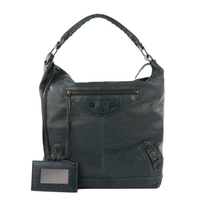 Balenciaga Agneau Canard Navy Perforated Classic Hardware Day Hobo 1 of 8
