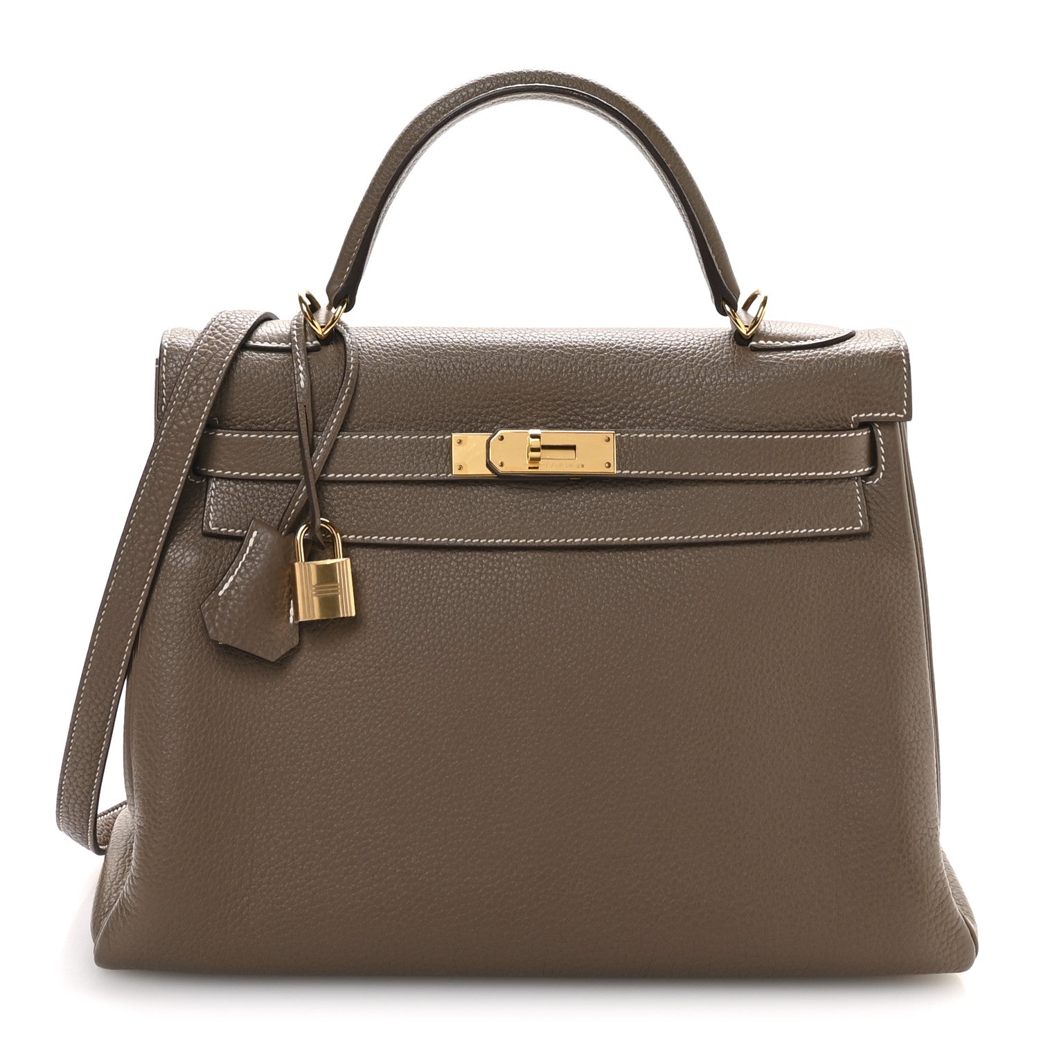 Hermes Taurillon Clemence Kelly Retourne 32 Etoupe 1 of 11