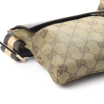 Gucci GG Monogram Web Double Pocket Belt Bag Green Dark Brown 10 of 11