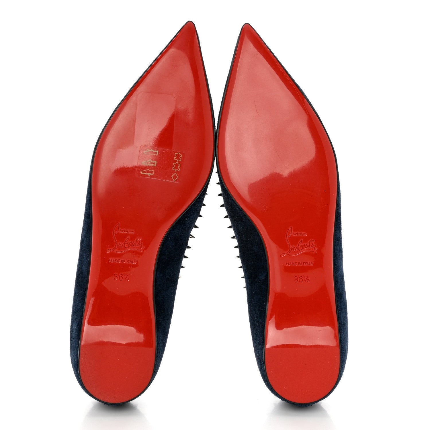 Christian Louboutin Veau Velours Anjalina Flats 36.5 Navy 5 of 8