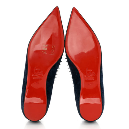 Christian Louboutin Veau Velours Anjalina Flats 36.5 Navy 5 of 8