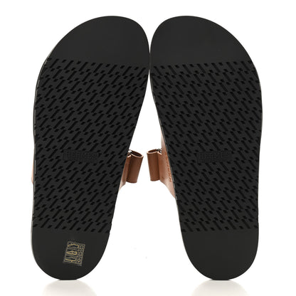 Hermes Calfskin Mens Chypre Sandals 42 Gold 5 of 8