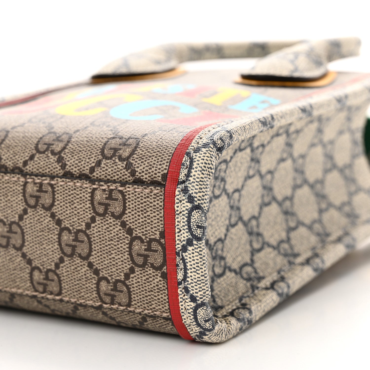 Gucci GG Supreme Monogram Exquisite Mini Vertical Tote Beige Ebony Blue Crop Live Red 10 of 11