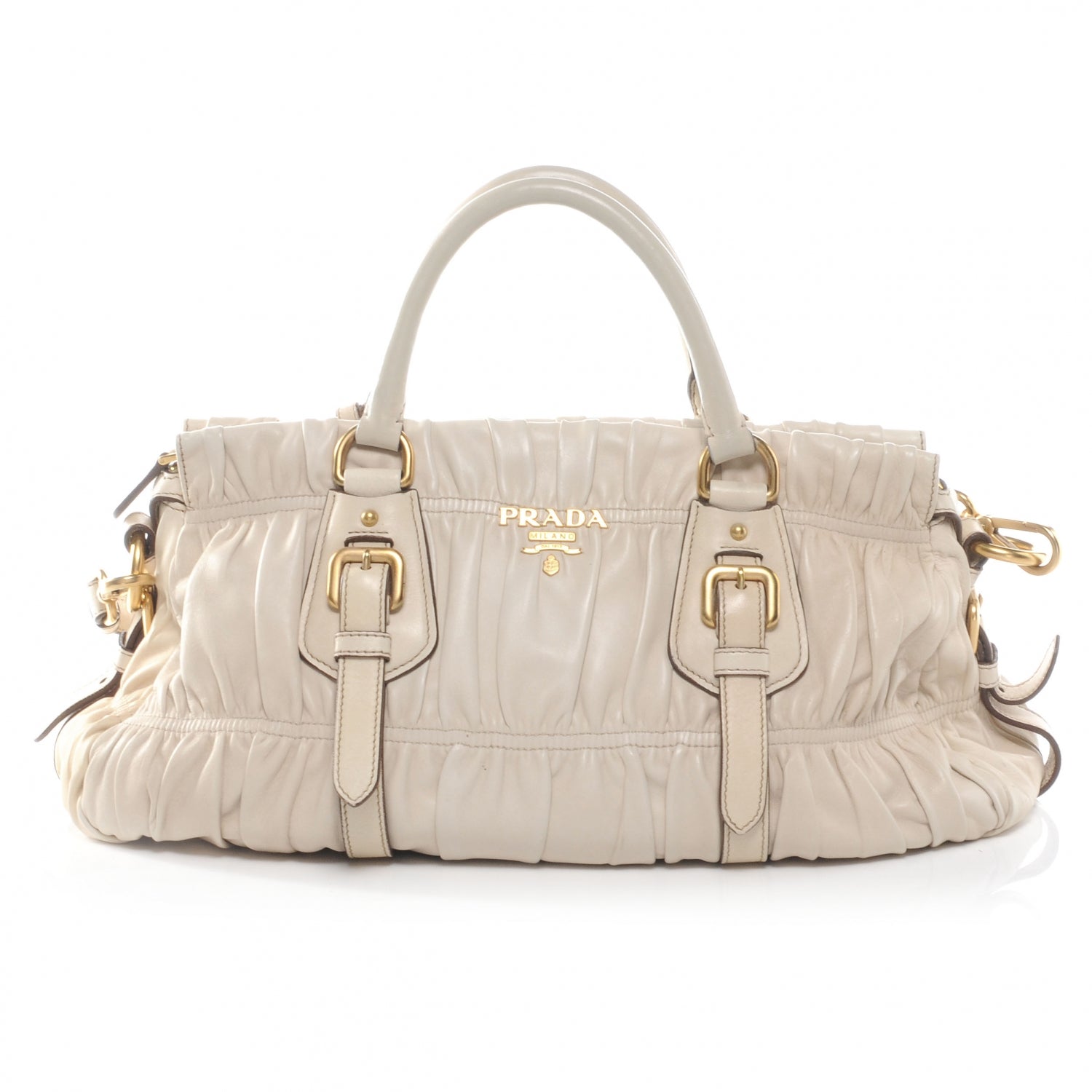Prada Nappa Leather Gaufre Tote Beige 1 of 7