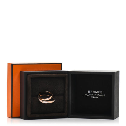 Hermes 18K Rose Gold Diamond Vertige Coeur Ring 51 5.75 6 of 6
