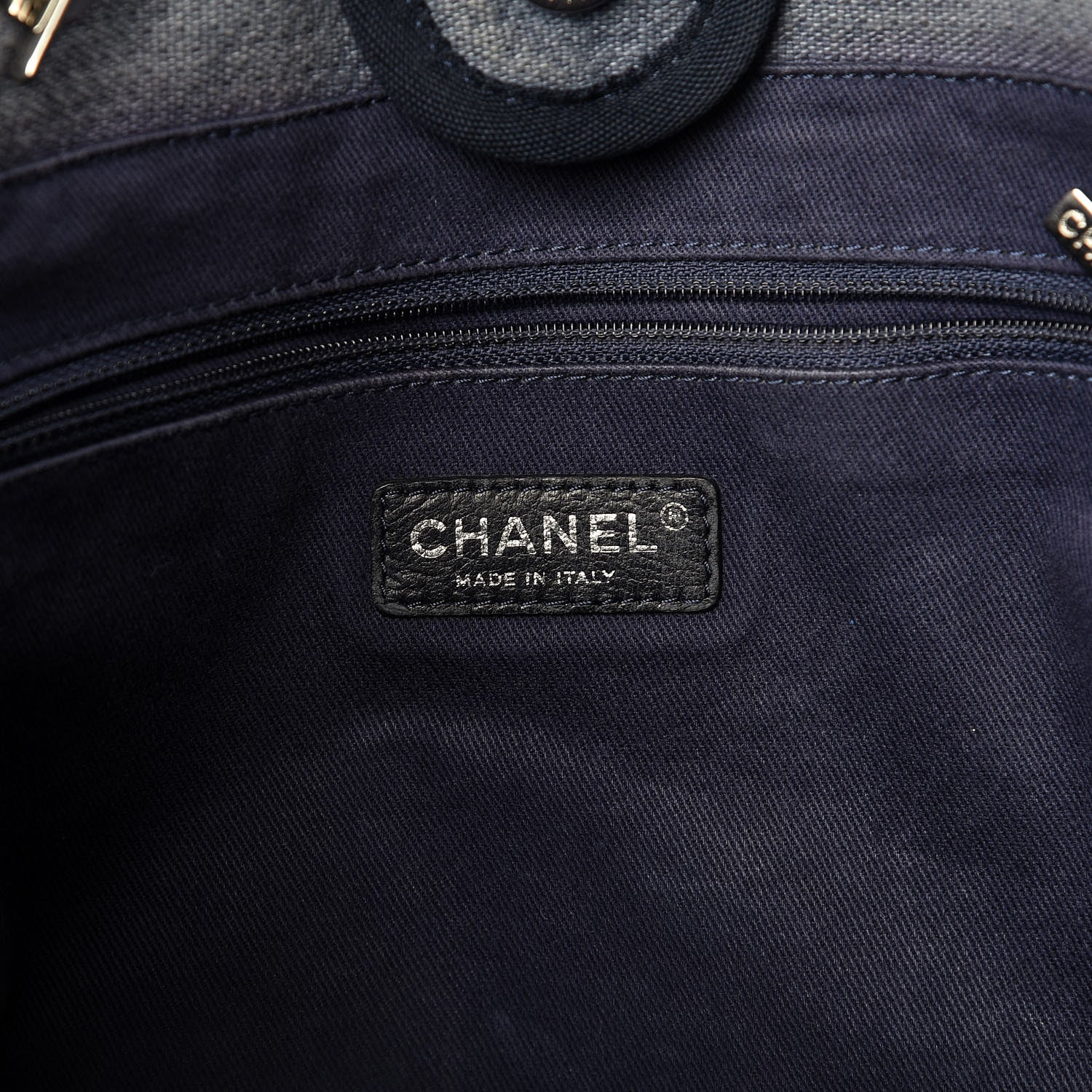 Chanel Canvas Small Deauville Tote Denim Blue 7 of 13