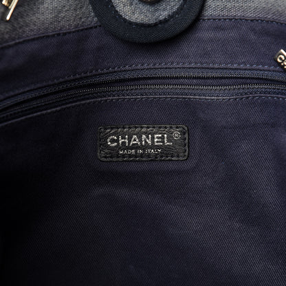 Chanel Canvas Small Deauville Tote Denim Blue 7 of 13
