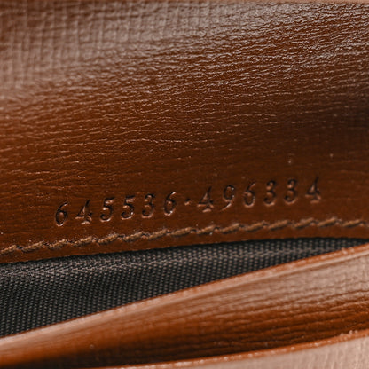 Gucci GG Supreme Monogram Textured Calfskin Web Jackie 1961 Card Case Beige Ebony Brown Sugar 9 of 12