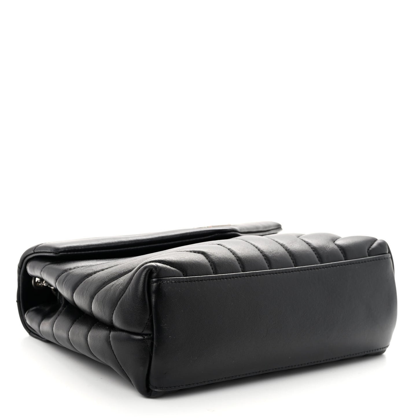 Calfskin Y Quilted Monogram Small Loulou Chain Satchel Black